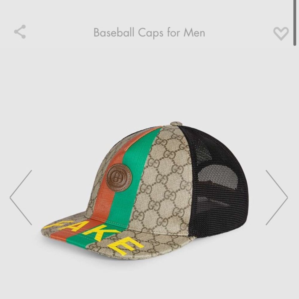 GG Supreme Fake/Not Print Baseball Hat